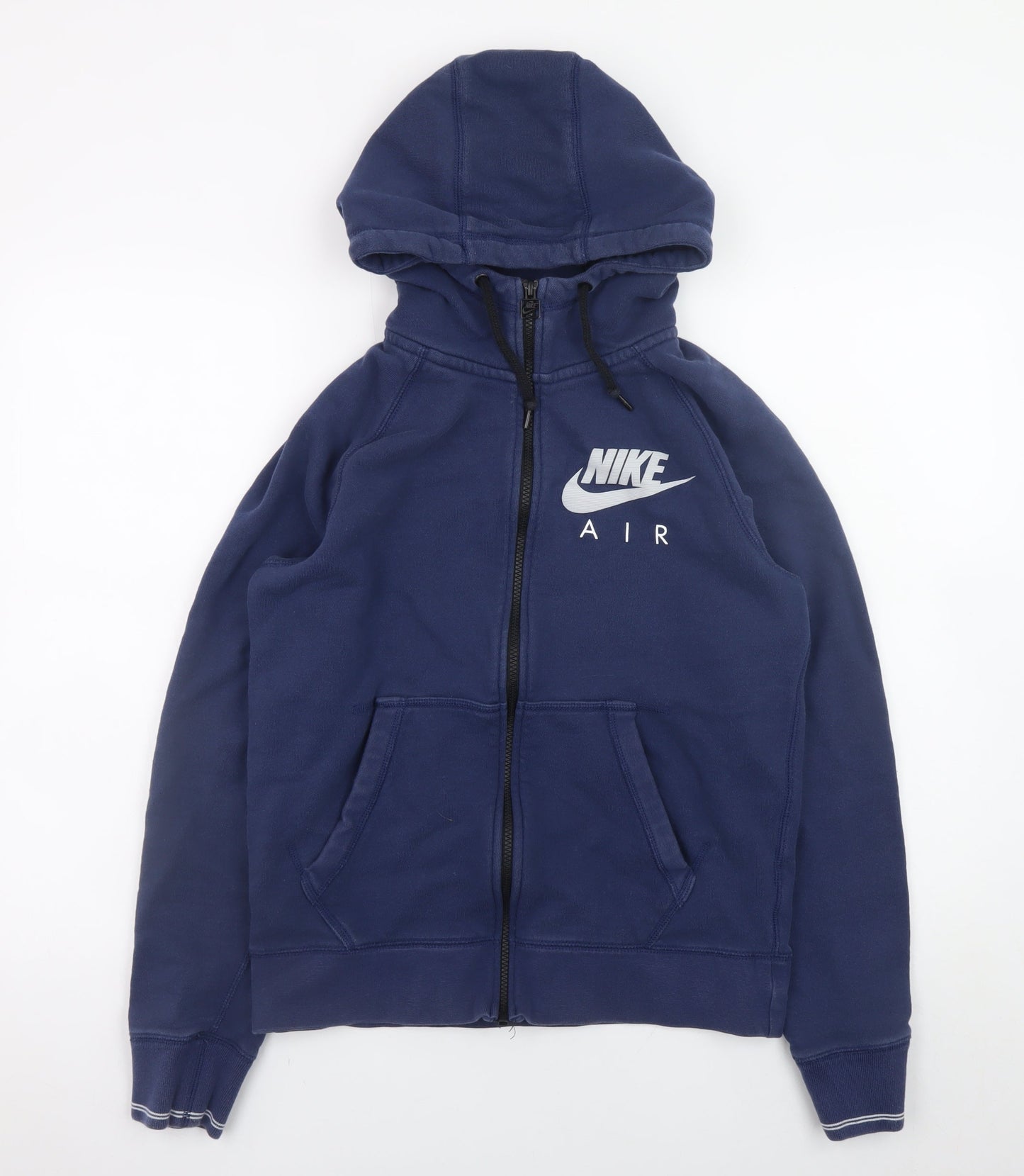 Nike Men Blue Full Zip Hoodie Small Cotton Sportswear