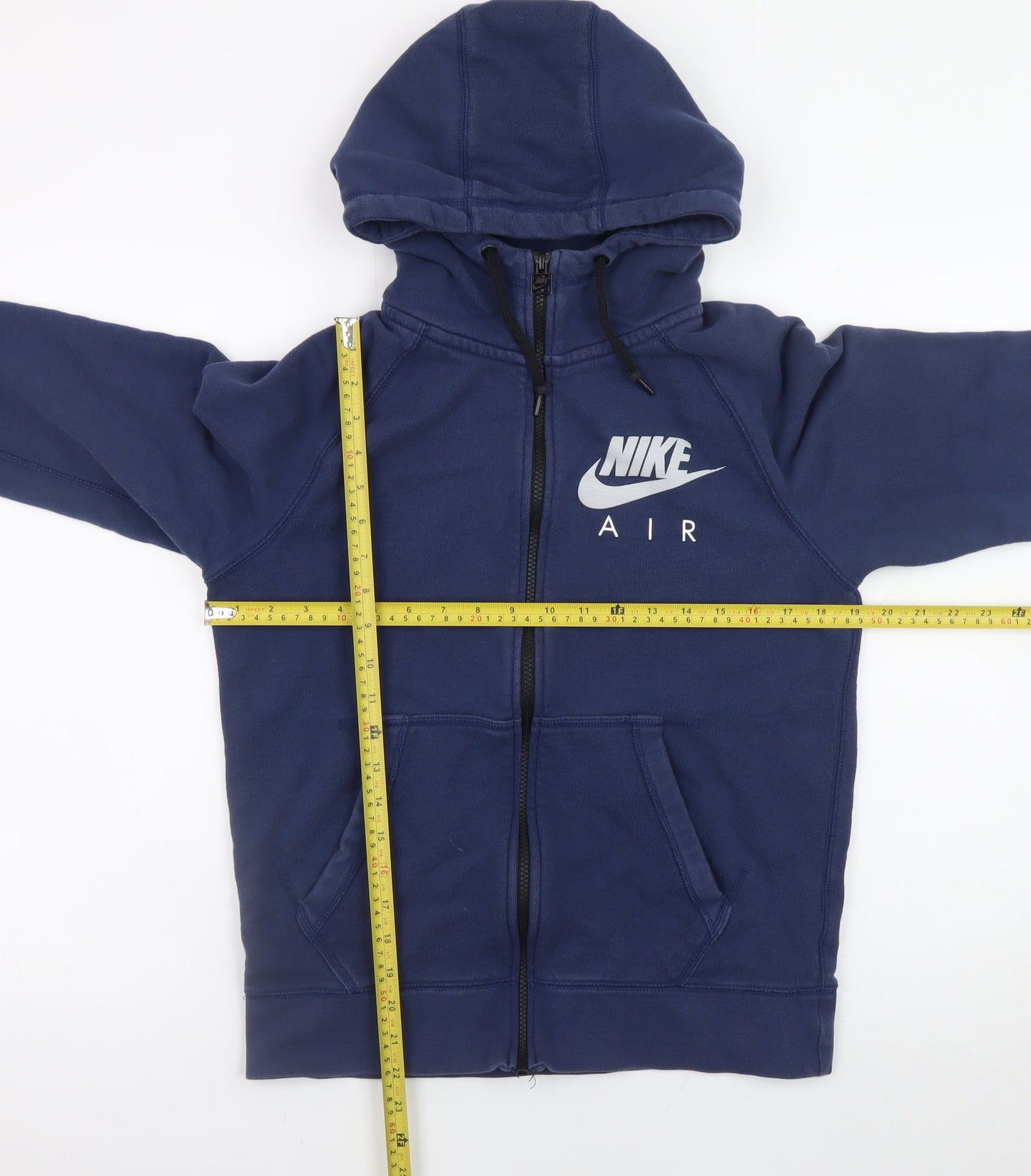 Nike Men Blue Full Zip Hoodie Small Cotton Sportswear