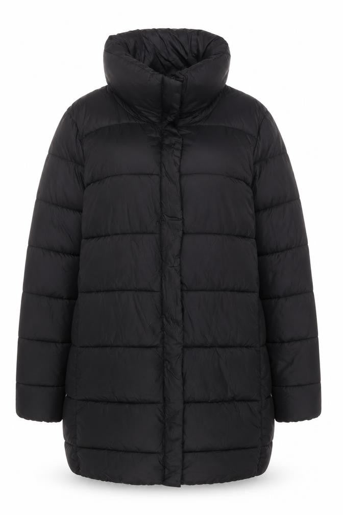 Amisu Women’s Black Long Puffer Coat Size 14 Winter Jacket