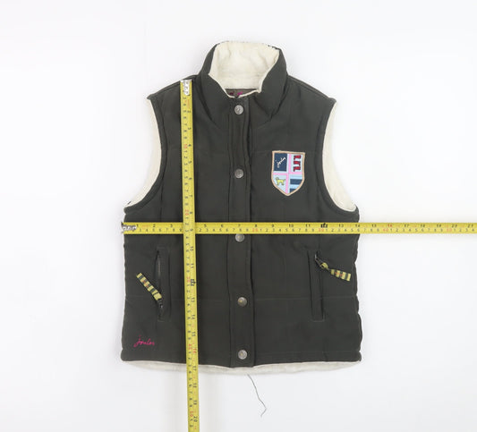 Joules Girls Green Quilted Waistcoat Gilet 4-5 Years Lined Padded Bodywarmer