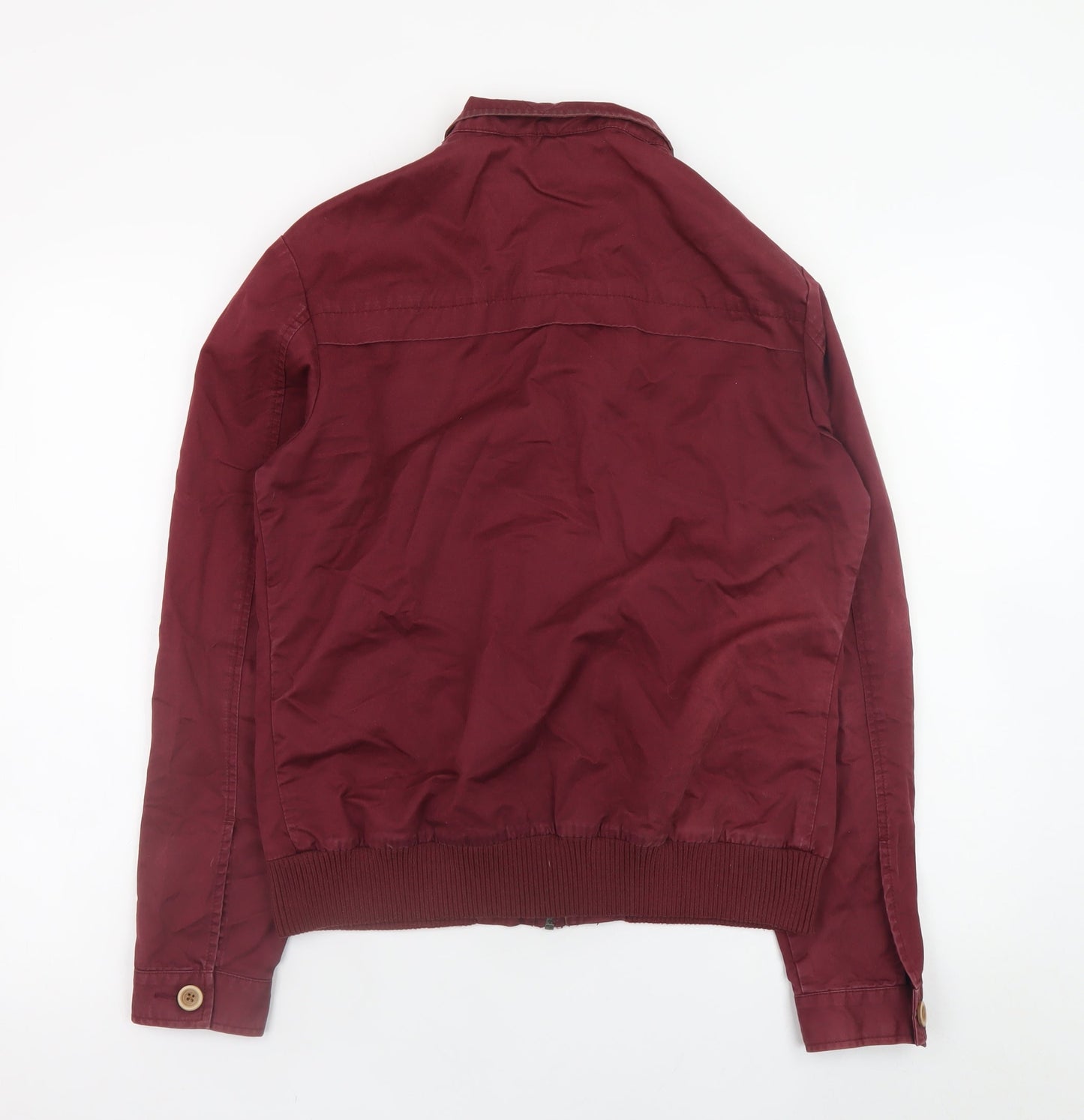 River Island Men's Red Bomber Jacket Size S Cotton Casual