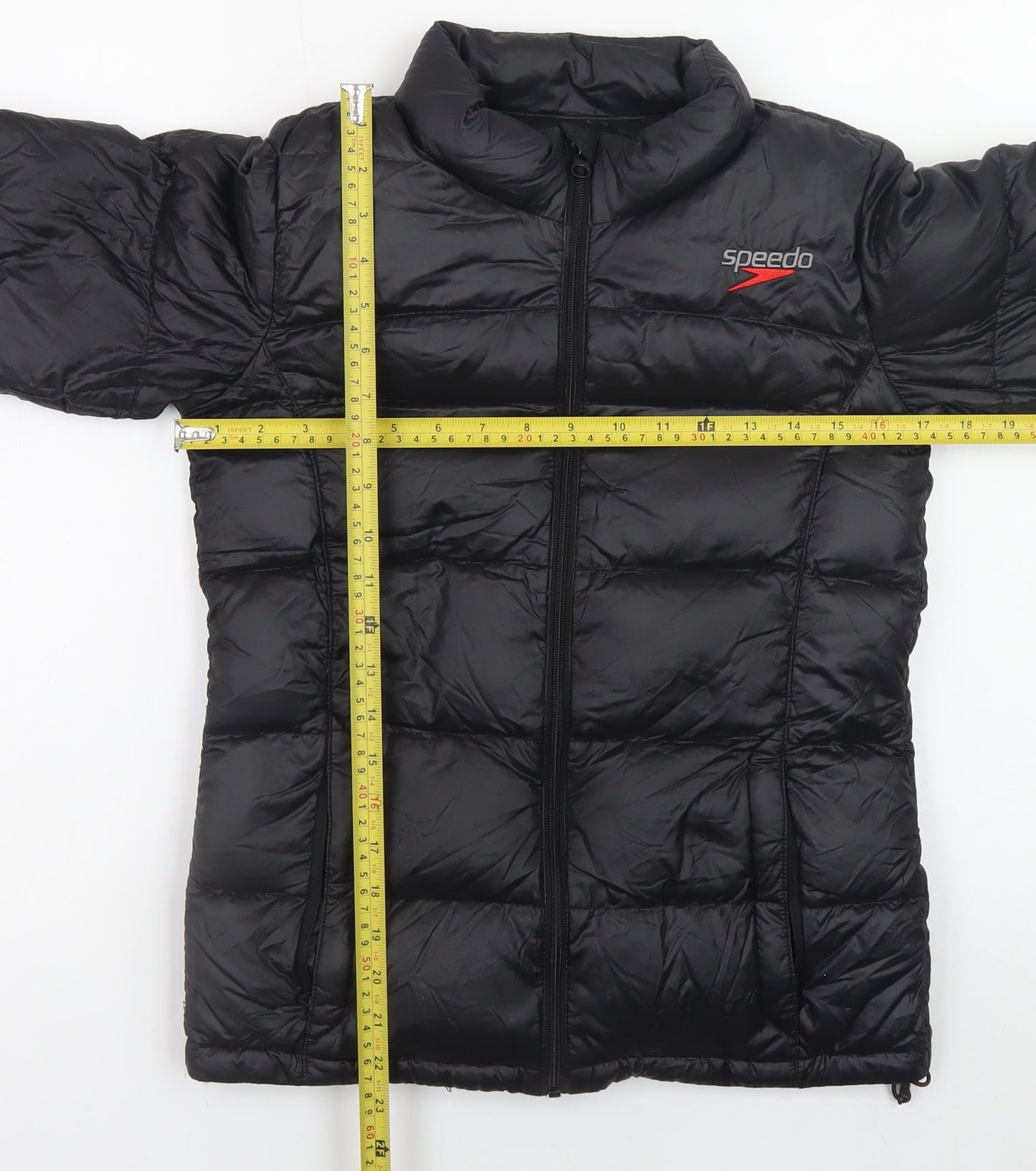 Speedo Women's Black Puffer Jacket Size 10 Insulated Lightweight
