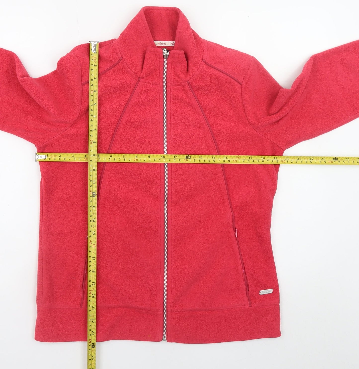 Maine New England Women's Red Fleece Full Zip Jacket Size 12