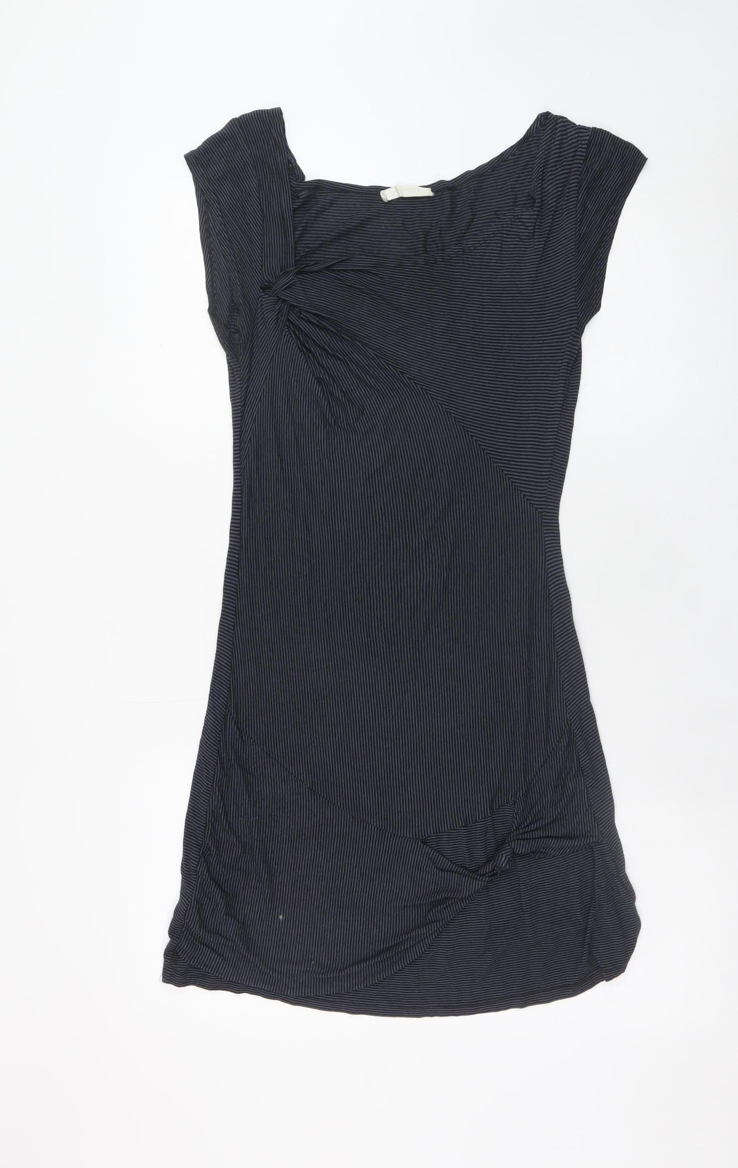 Promod Women Black Striped Bodycon Short Dress Size 8