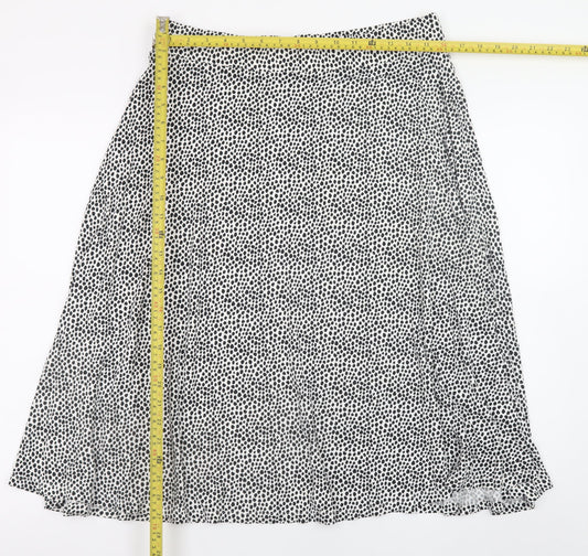 Marks and Spencer Womens Black Polka Dot A-Line Midi Skirt Size 16