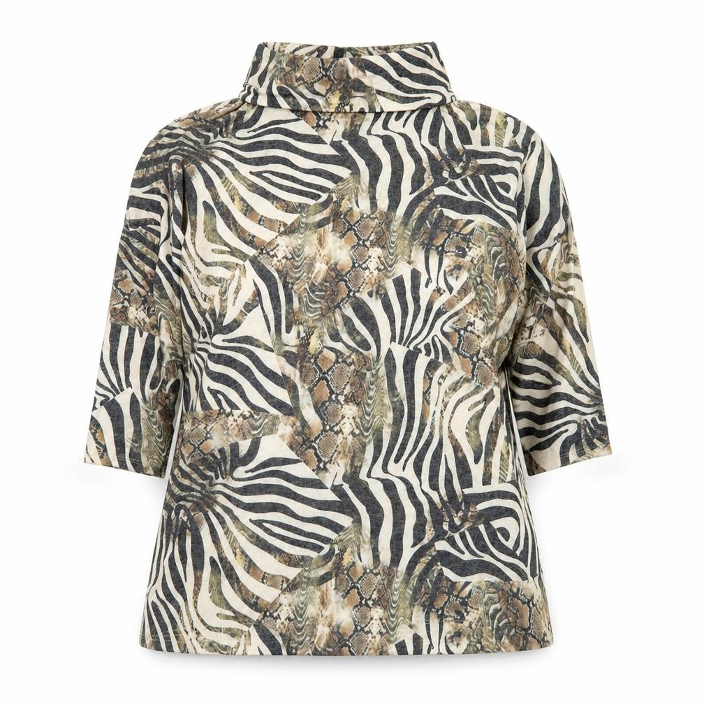Viola Borghi Womens Multicoloured Animal Print Tunic Top 2XL