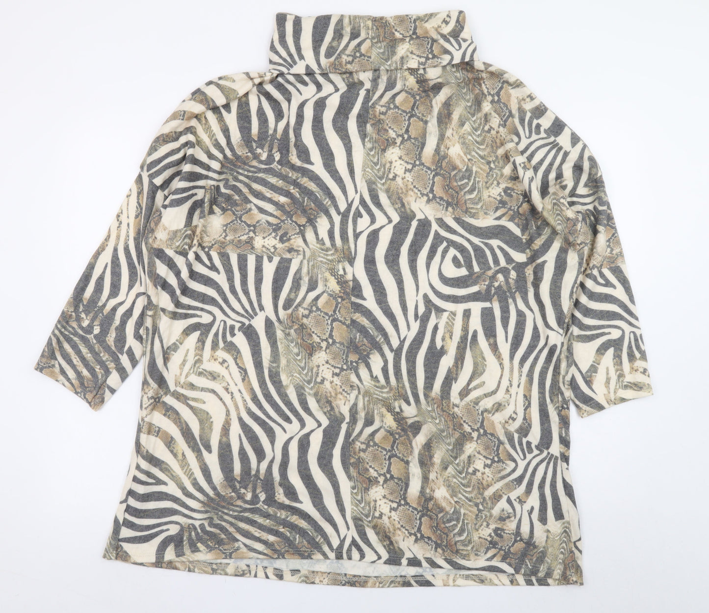 Viola Borghi Womens Multicoloured Animal Print Tunic Top 2XL