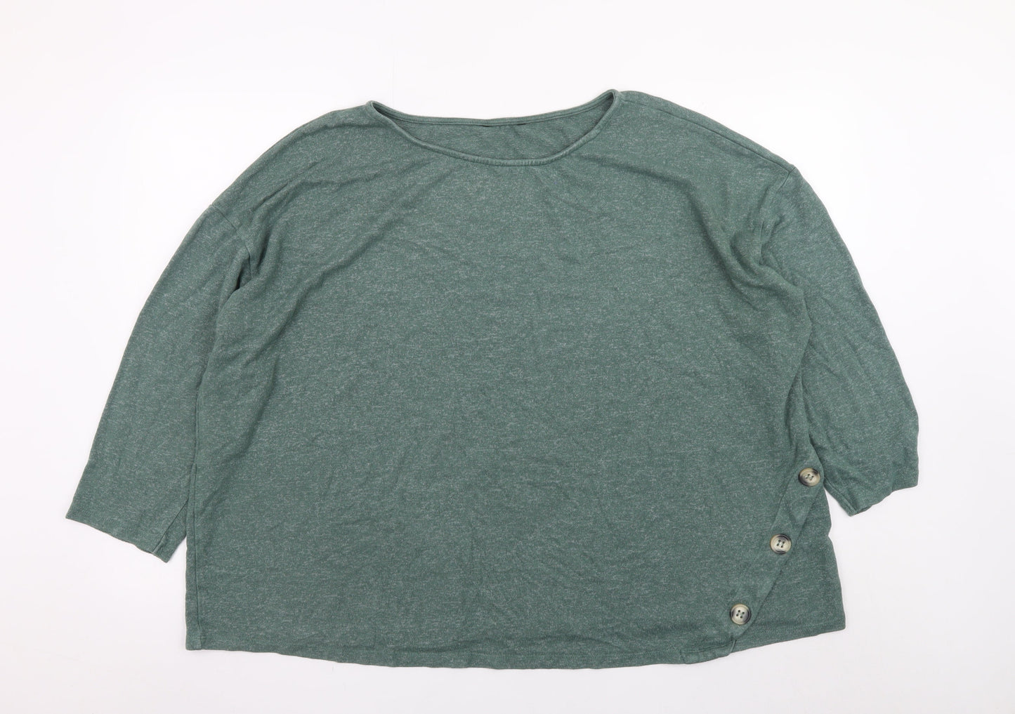 Marks and Spencer Women Green 3/4 Sleeve Tunic Top UK 26/28