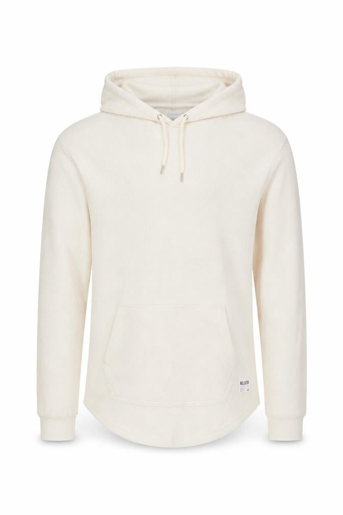 Hollister Mens Beige Pullover Hoodie Small Regular Fit Cotton Blend
