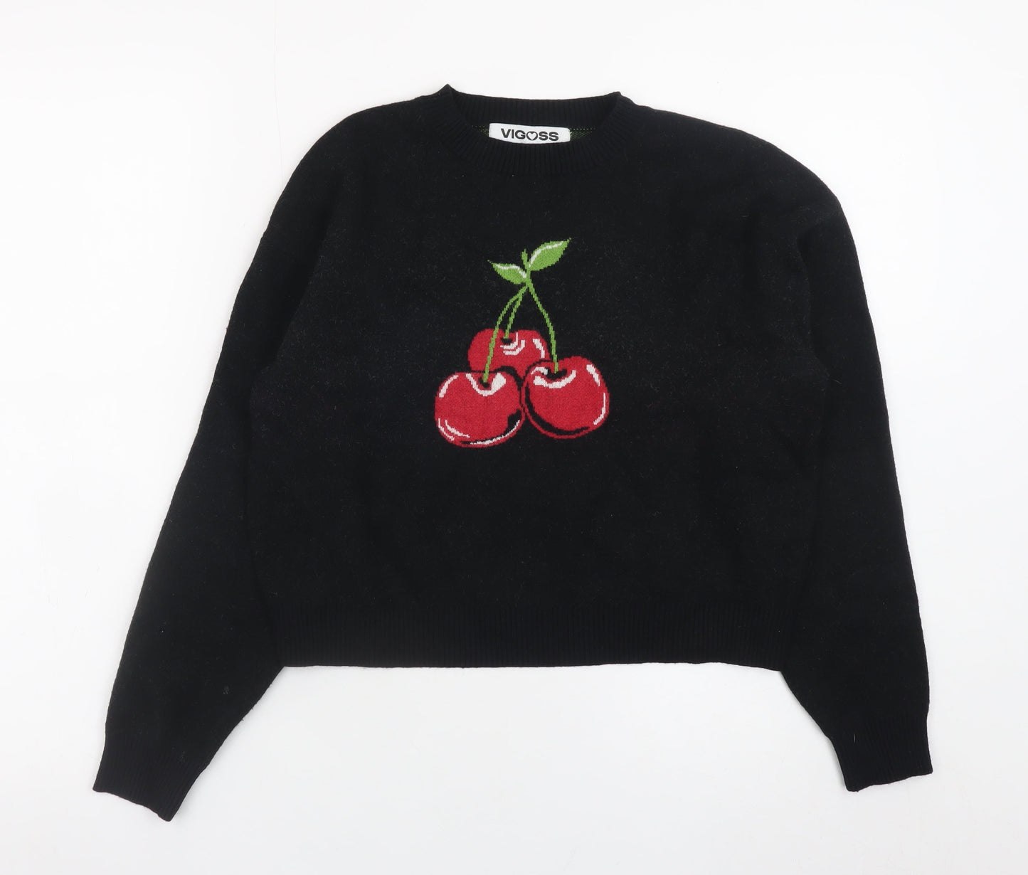 Vigoss Womens Black Cherry Knit Pullover Jumper Size 14
