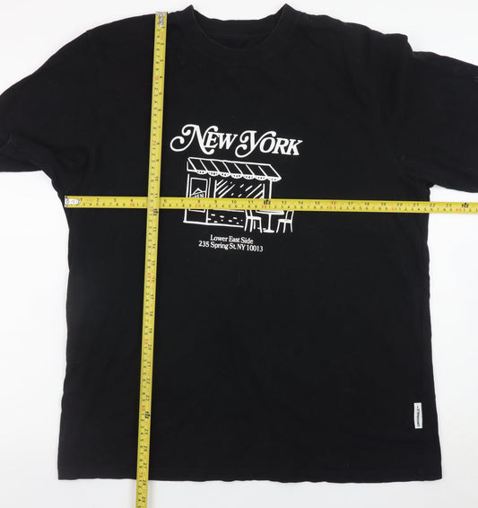 Jack & Jones Men’s Black New York Graphic Cotton T-Shirt XL