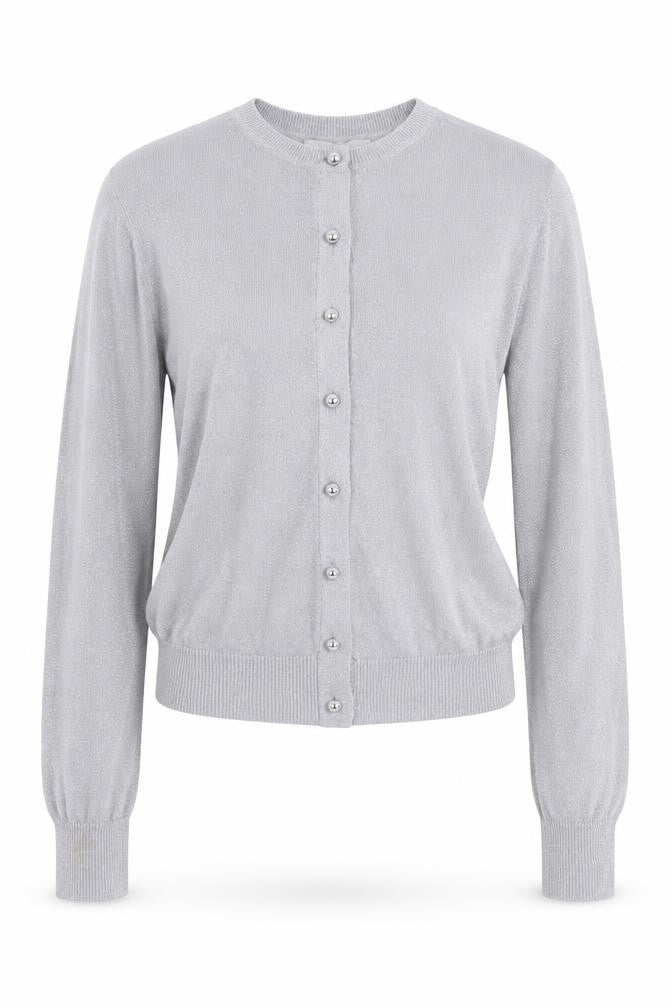Marks and Spencer Women Silver Button-Up Knit Cardigan Size 10