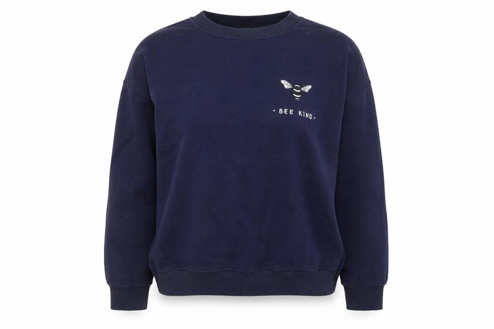Civico 51 Women's Navy Blue Pullover Sweatshirt Bee Kind M
