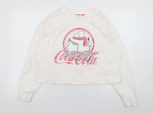 Next Coca-Cola White Polar Bear Graphic Pullover Sweatshirt L Womens