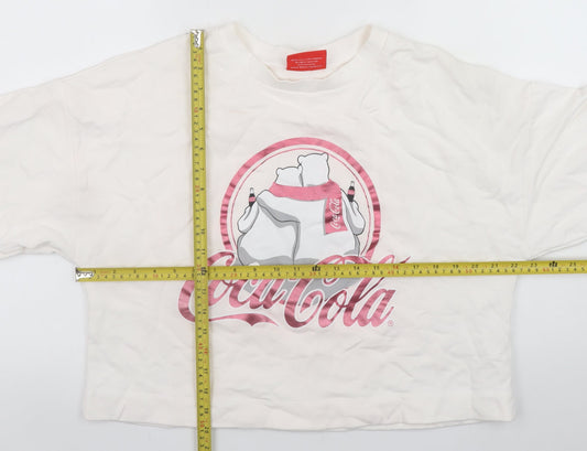 Next Coca-Cola White Polar Bear Graphic Pullover Sweatshirt L Womens