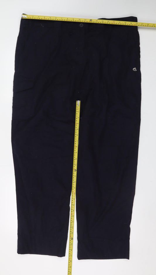 Craghoppers Men's Black Cargo Trousers Size 20 Regular Lightweight