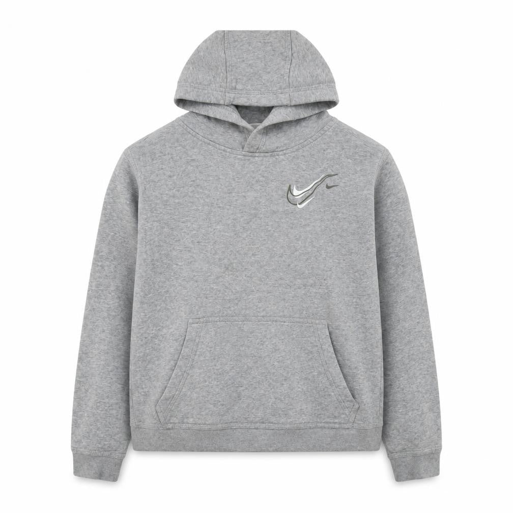 Nike Mens Grey Pullover Hoodie XL Regular Fit Fleece Sweatshirt