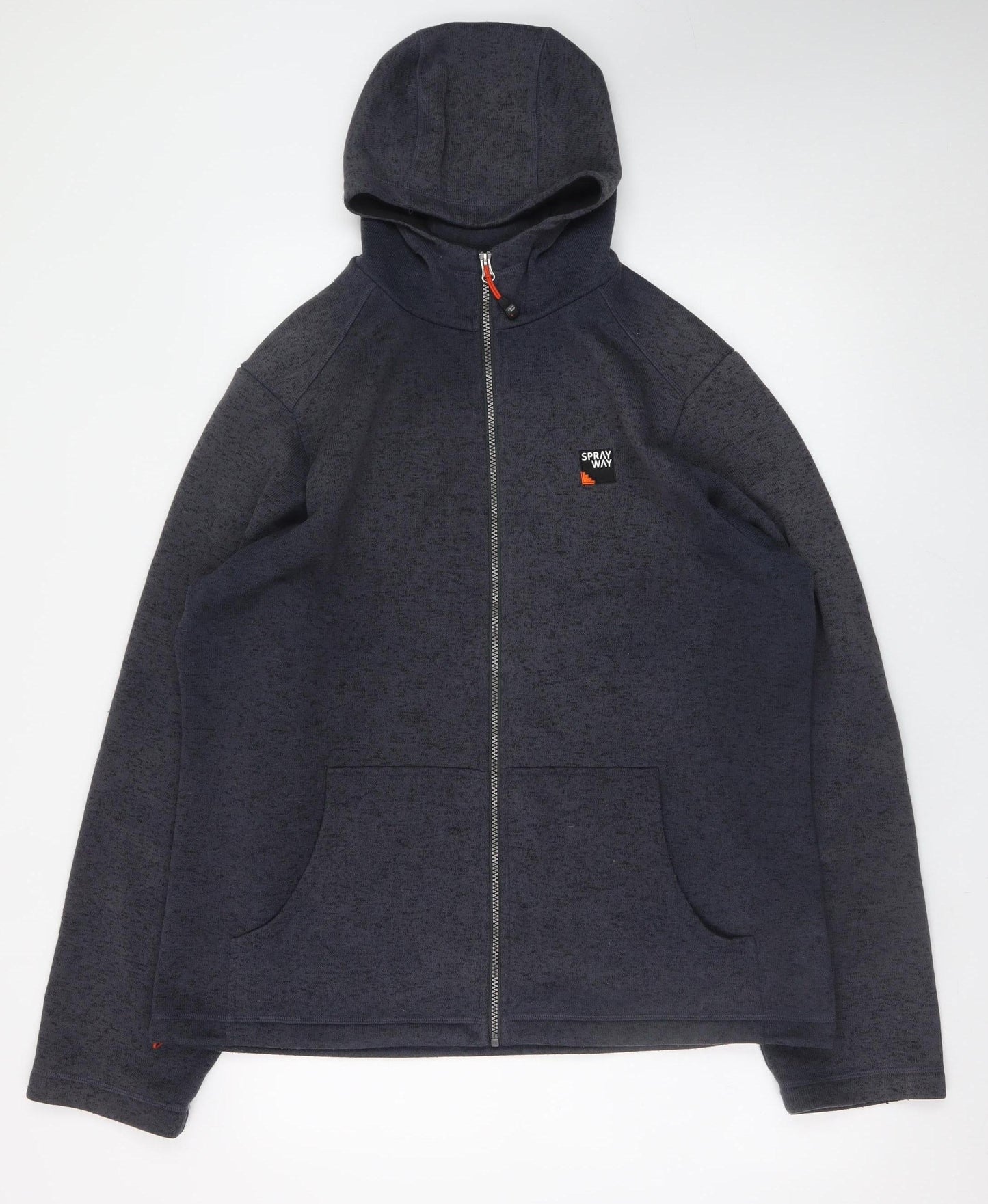 Sprayway Men's Blue 2XL Full Zip Hooded Fleece Jacket