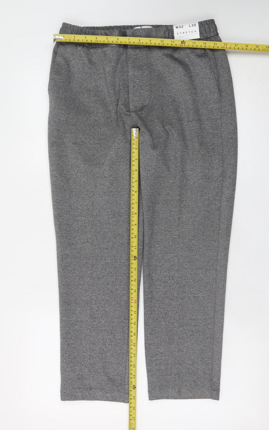 Topman Men's Grey Slim Fit Stretch Trousers Size 32S