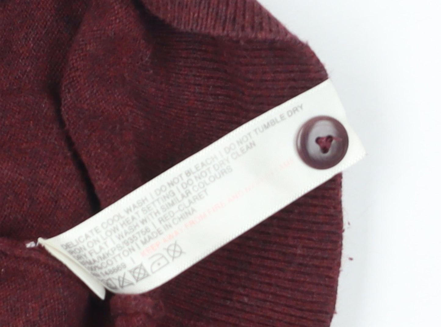 FatFace Men's Red Henley Jumper M Striped Cotton Classic Knit