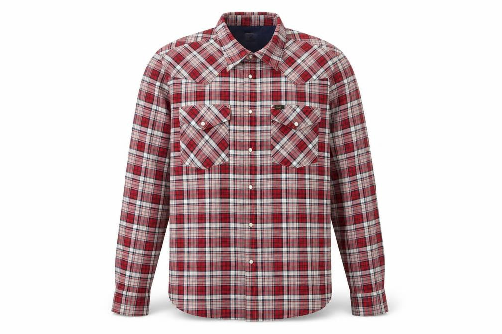Lee Men's Red Plaid Slim Fit Flannel Button-Up Shirt XL