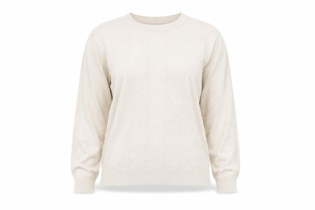 Mango Womens Beige Crew Neck Long Sleeve Cable-Knit Jumper Size 12