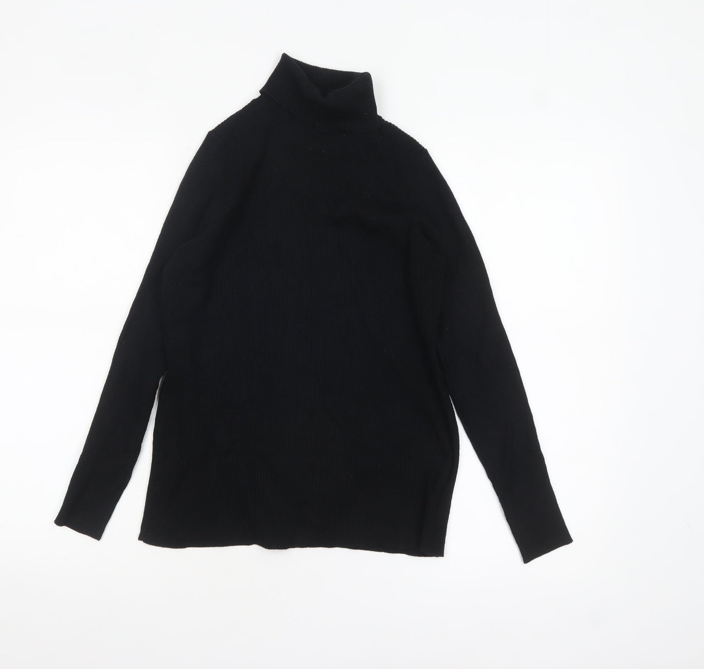 Marks & Spencer Women’s Black Roll Neck Ribbed Jumper Size 16