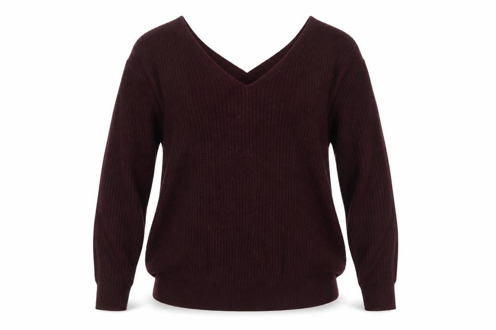 Dorothy Perkins Women's Brown V-Neck Long Sleeve Knit Jumper Size 10