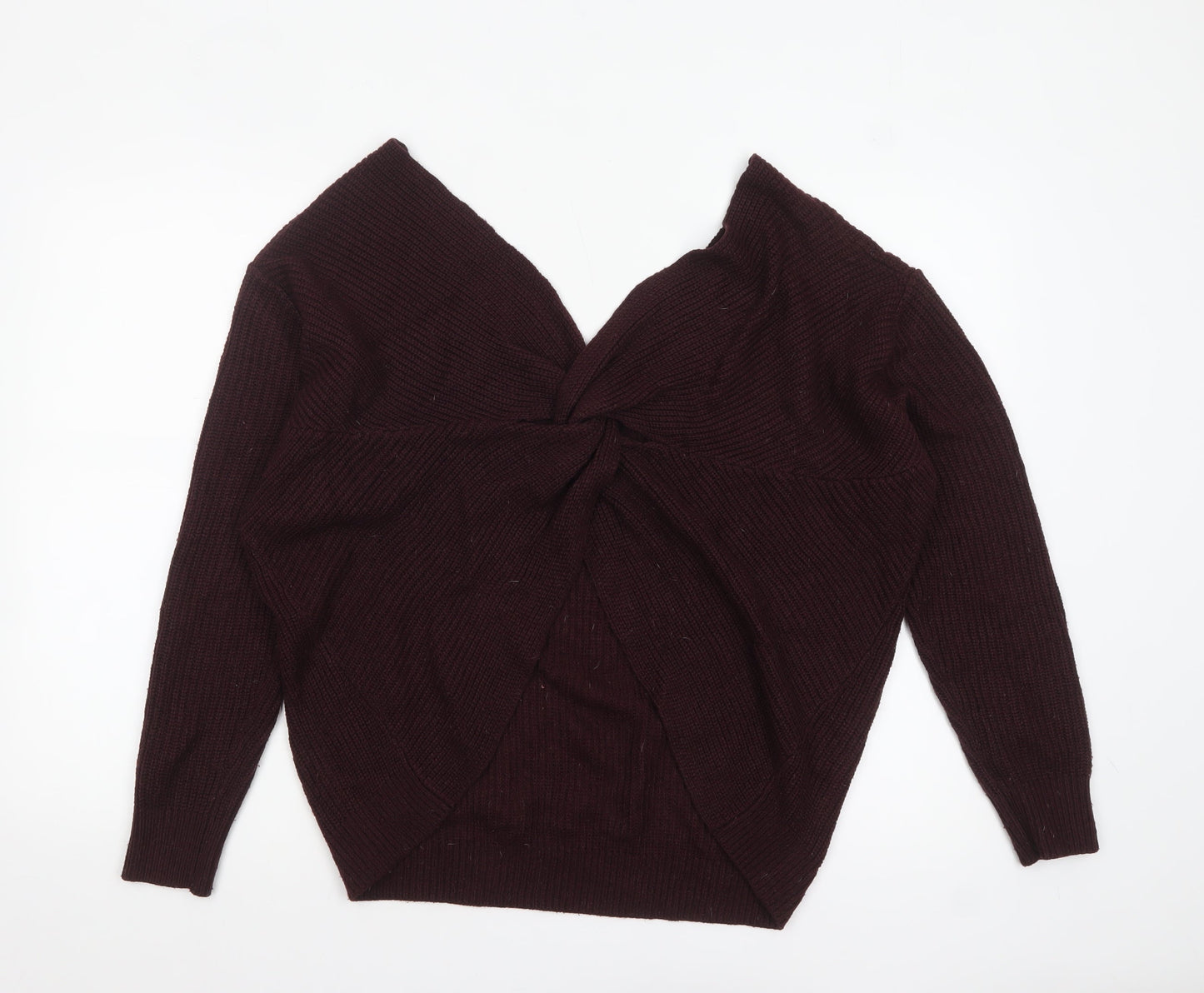 Dorothy Perkins Women's Brown V-Neck Long Sleeve Knit Jumper Size 10
