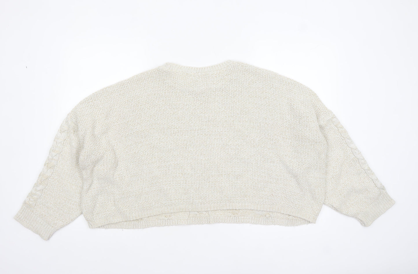 ASOS Women Ivory Cable-Knit Jumper UK 8 Acrylic Nylon Blend