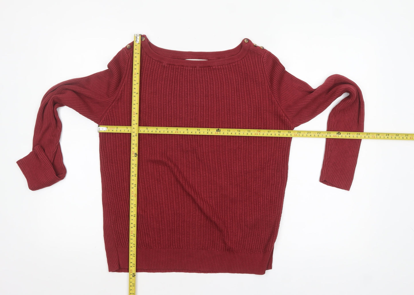 Marks and Spencer Per Una Red Boat Neck Knit Jumper Women’s Size 16