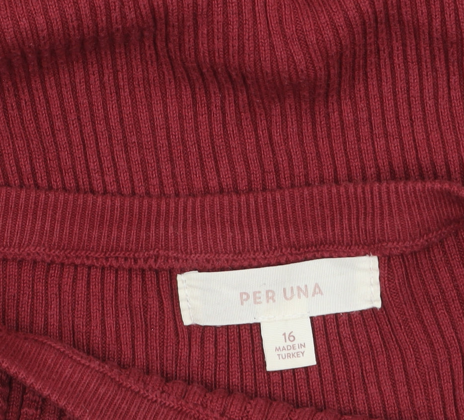 Marks and Spencer Per Una Red Boat Neck Knit Jumper Women’s Size 16