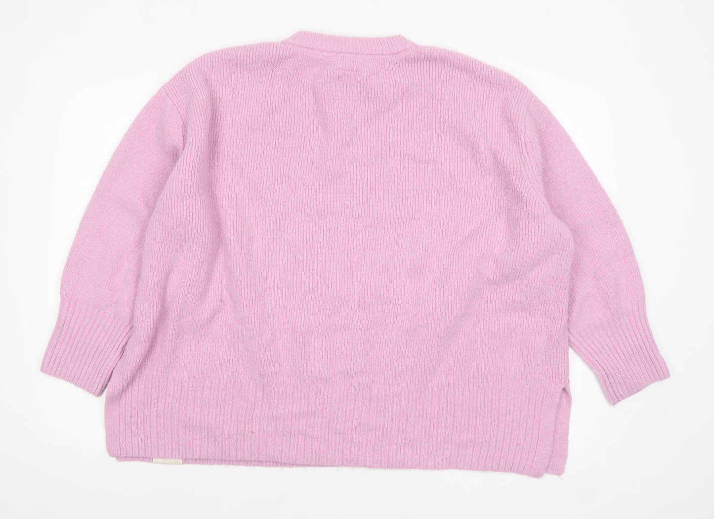 Burgs Womens Pink Crew Neck Knit Pullover Jumper Size 14