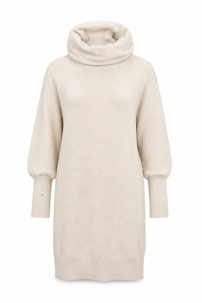 Phase Eight Women Beige Roll Neck Long Sleeve Tunic Jumper S