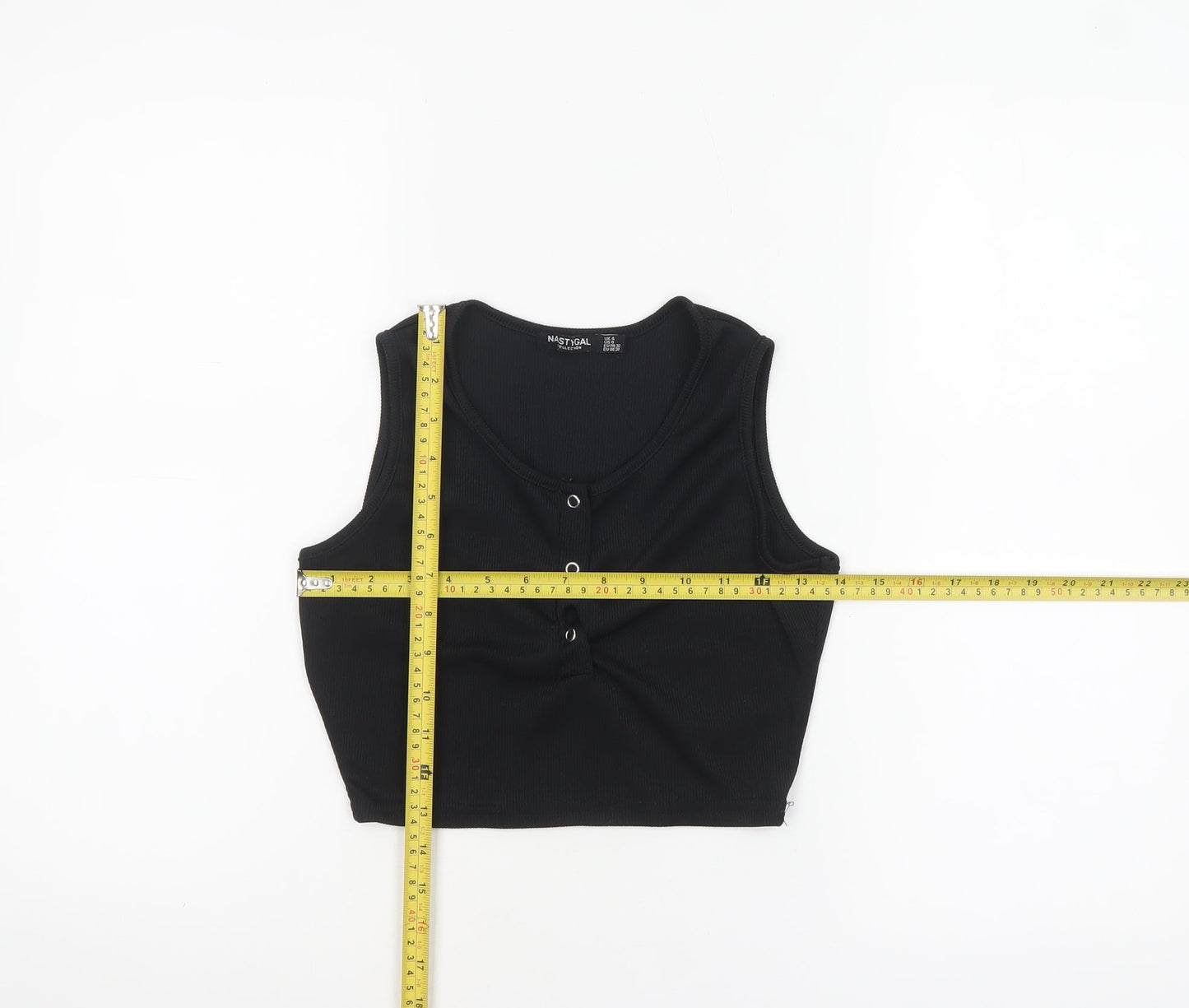 Nasty Gal Women’s Black Cropped Tank Top Size 4 Slim Fit