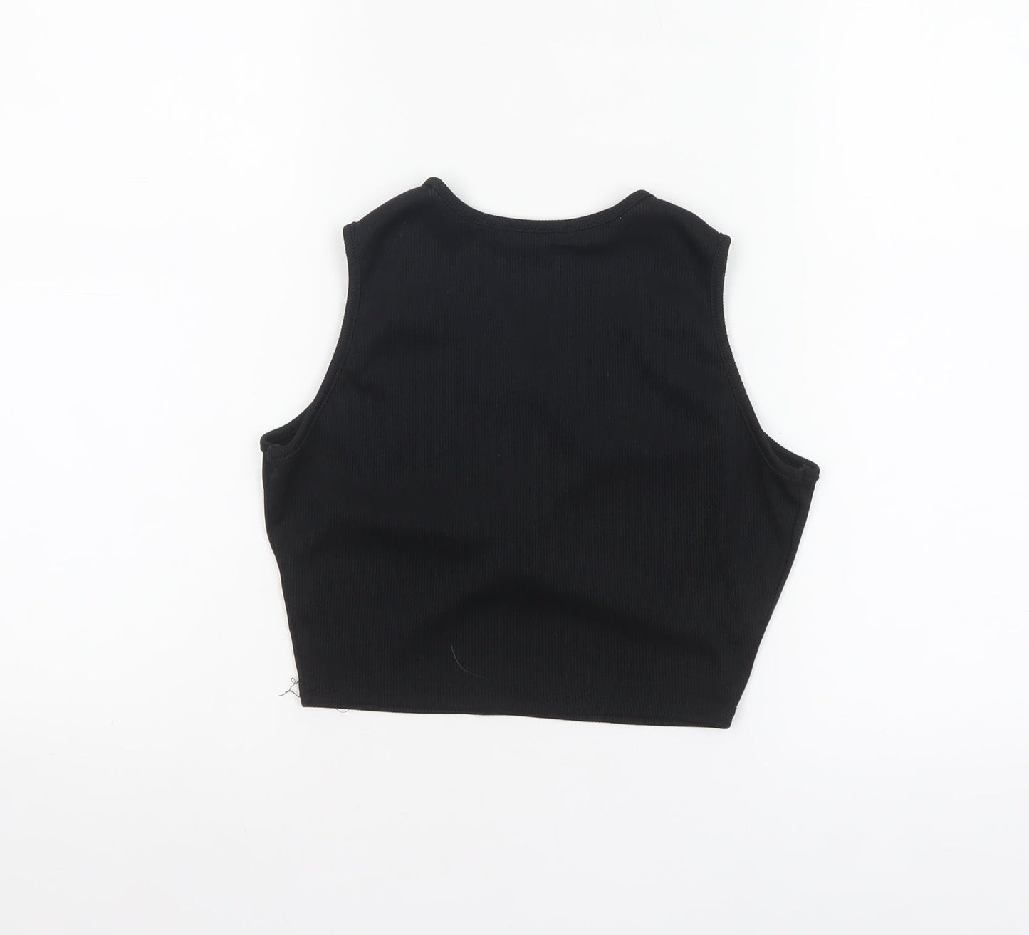 Nasty Gal Women’s Black Cropped Tank Top Size 4 Slim Fit