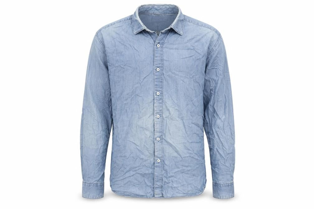 T.M.Lewin Men's Blue Denim Cotton Long Sleeve Casual Shirt L