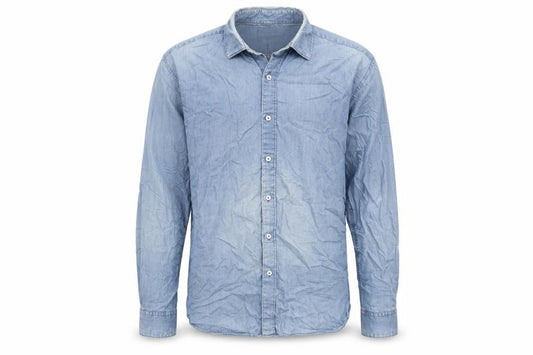 T.M.Lewin Men's Blue Denim Cotton Long Sleeve Casual Shirt L