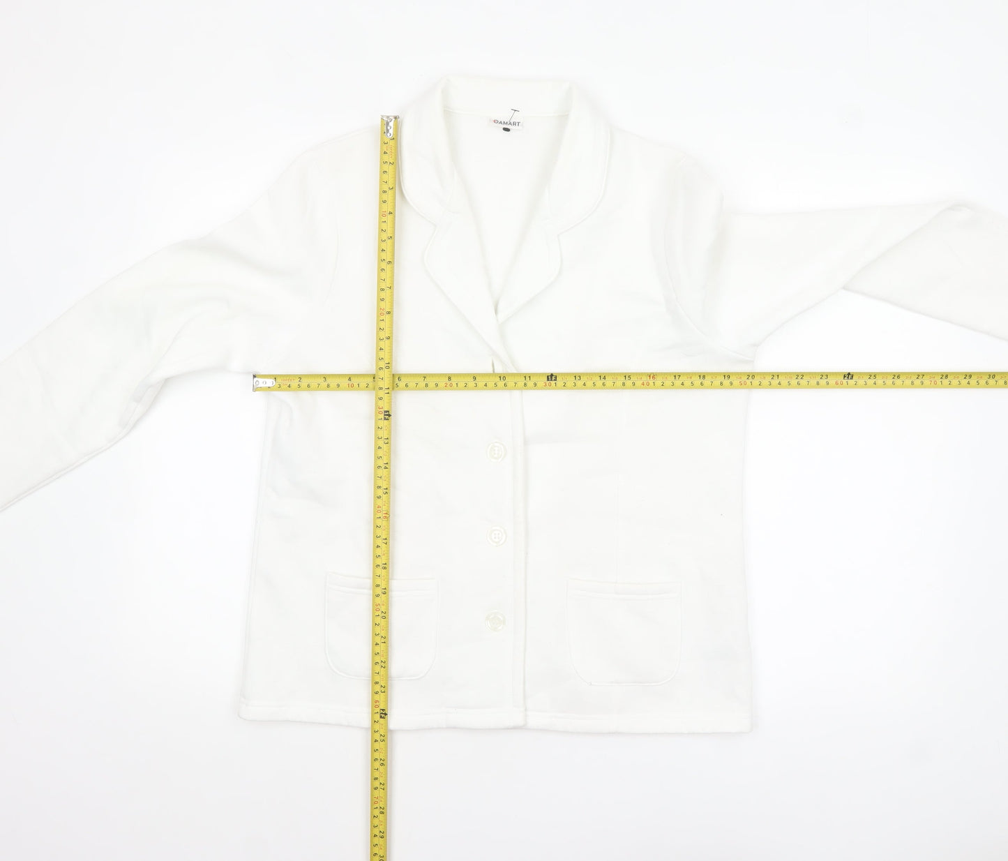 Damart Women White Size 14/16 Classic Blazer Long Sleeve Jacket