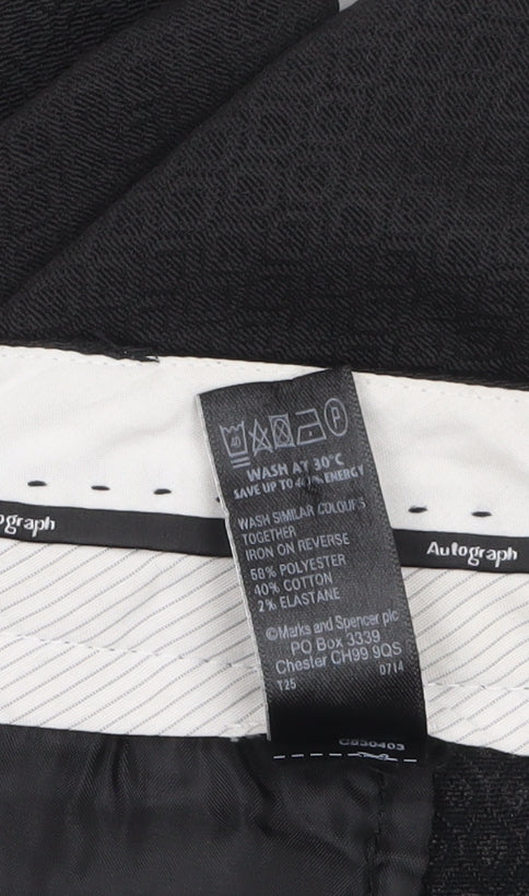Marks and Spencer Autograph Womens Black Size 8 Short Dress Pants