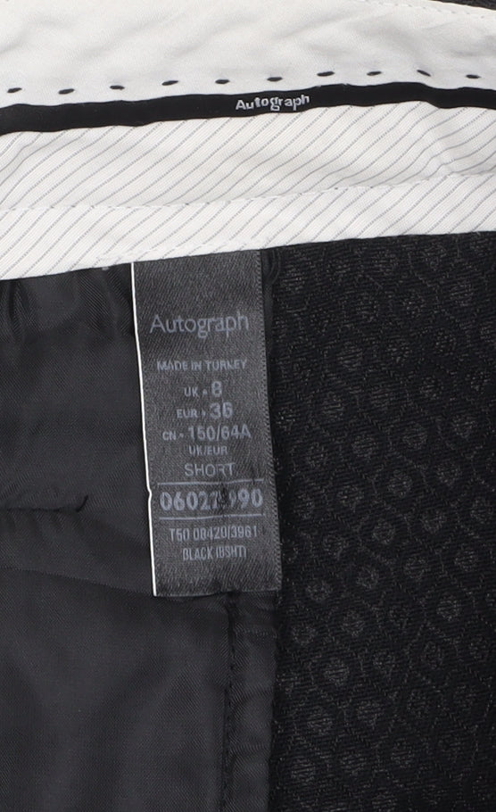Marks and Spencer Autograph Womens Black Size 8 Short Dress Pants