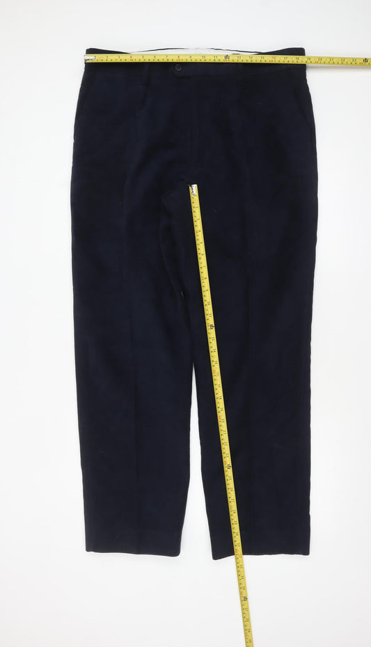 Joseph Turner Men's Blue Chino Trousers 38R Cotton Straight Leg
