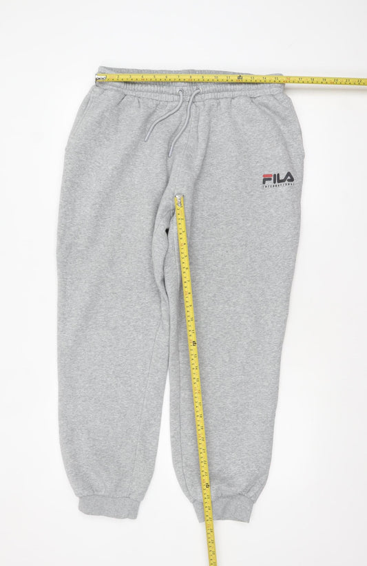 FILA Mens Grey XL Sweatpants Joggers Fleece Lined Comfort Fit