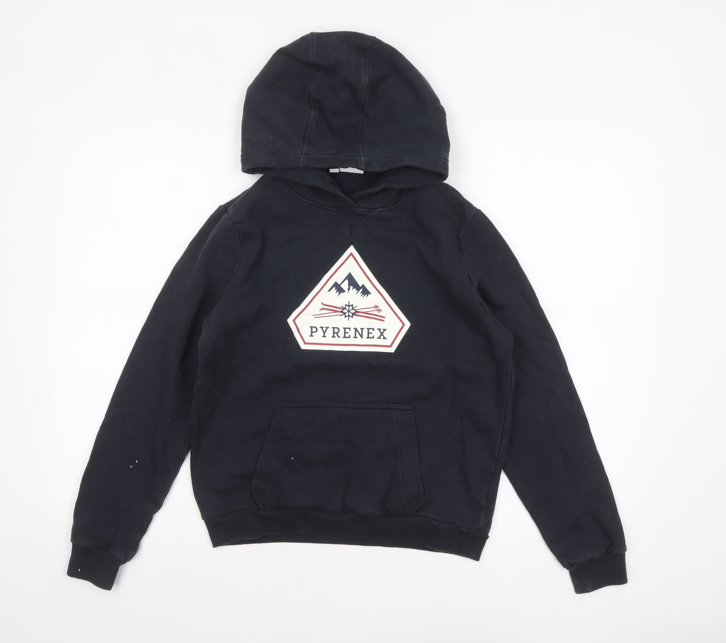 Pyrenex Boys Black 14 Years Pullover Hoodie 100% Cotton Graphic Print