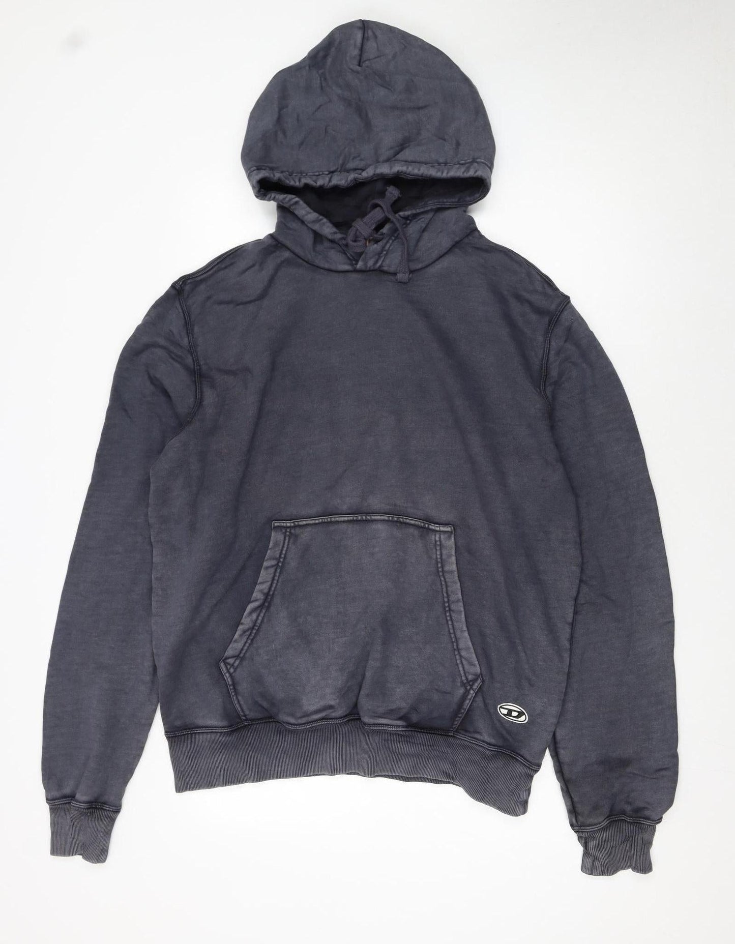 Diesel Mens Grey XL Pullover Hoodie Cotton Casual Sweatshirt