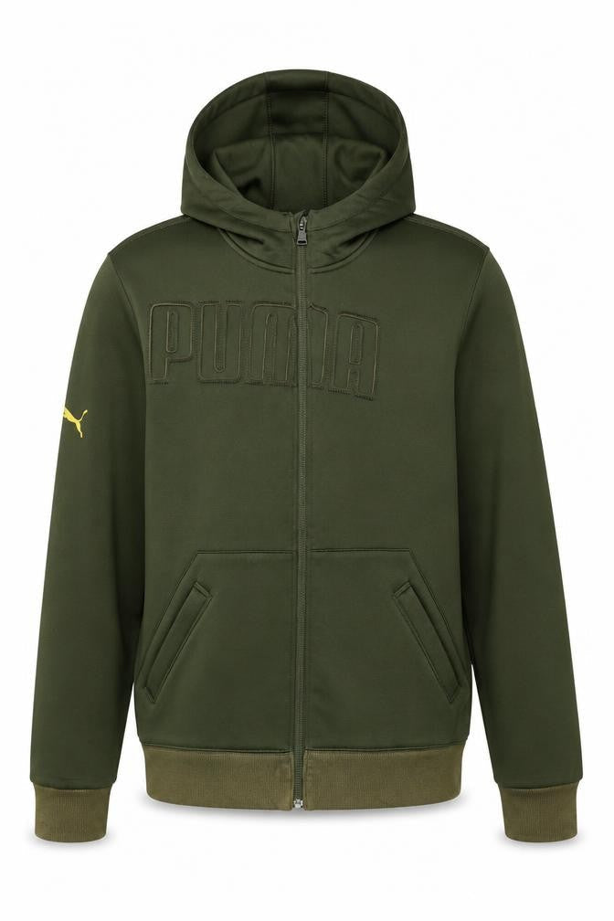 Puma Men’s Green Full Zip Hoodie Size M Regular Fit