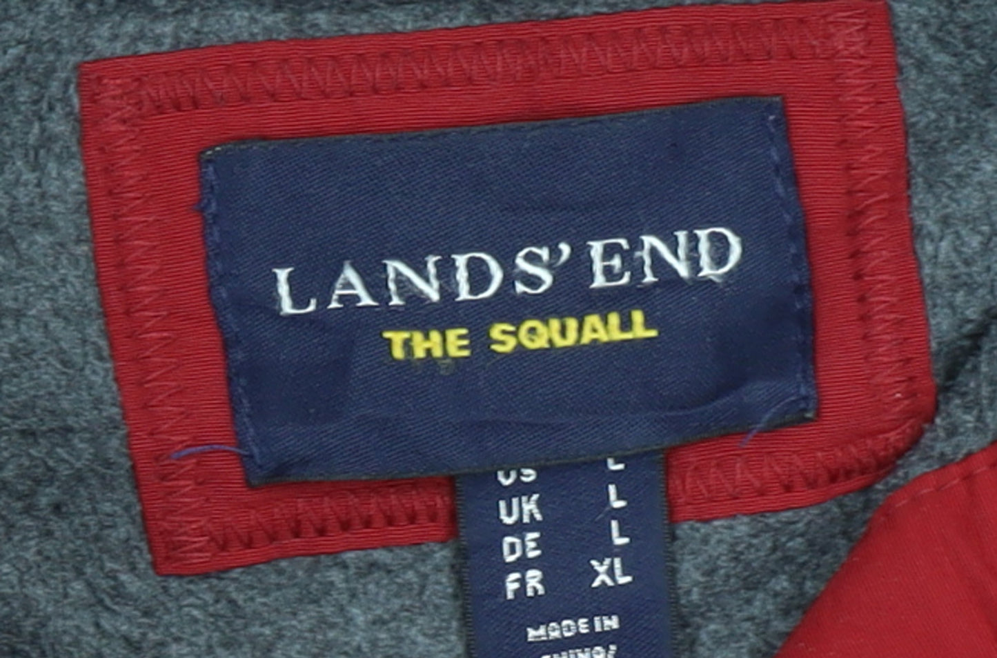 Lands' End Men's Red XL Full Zip Hooded Nylon Jackets