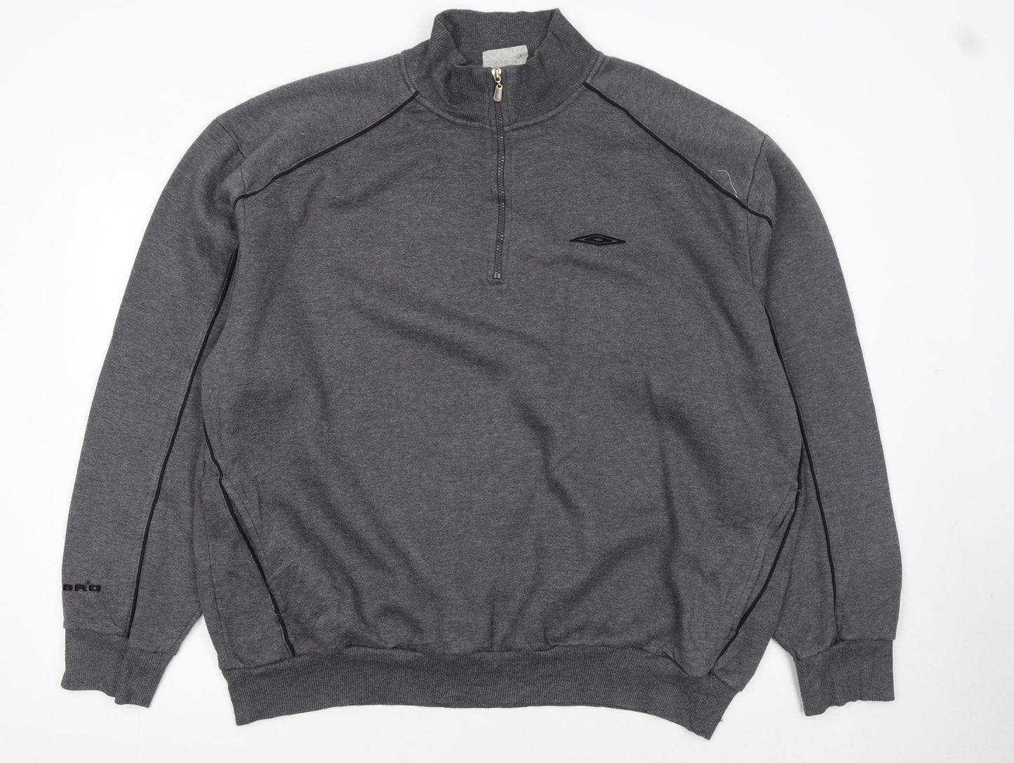 Umbro Men's Grey 2XL 1/4 Zip Pullover Sweatshirt