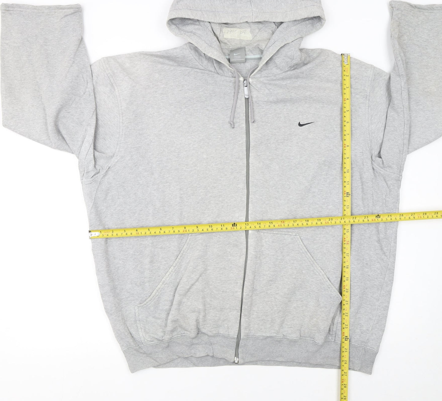 Nike Women Grey Full Zip Hoodie Size 2XL Cotton Blend