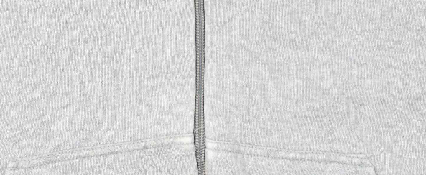 Nike Women Grey Full Zip Hoodie Size 2XL Cotton Blend